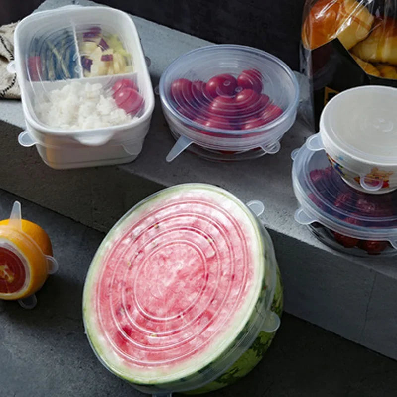 Reusable Silicone Food Lids – Stretchable Fresh Food Covers for Bowls & Containers | Leak-Proof Kitchen Storage Seals for Meal Prep & Food Preservation
