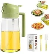 2-in-1 500ml Oil Sprayer & Pourer Bottle – Olive Oil Dispenser for Air Fryer, BBQ, Salad & Cooking (Leak-Proof Kitchen Gadget)