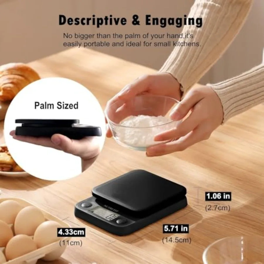 Digital Kitchen Scale 11lb Capacity – High Precision Food Scale with Tare Function | Smart LCD Scale for Baking, Cooking, Coffee & Weight Loss