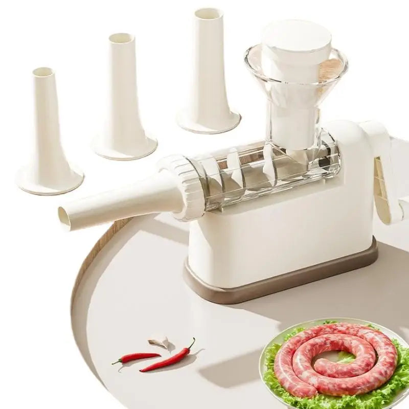 Manual Sausage Stuffer Machine – Hand-Crank Meat Grinder & Filling Maker | Home Sausage Maker with Tubes for DIY Meat Processing & BBQ Use