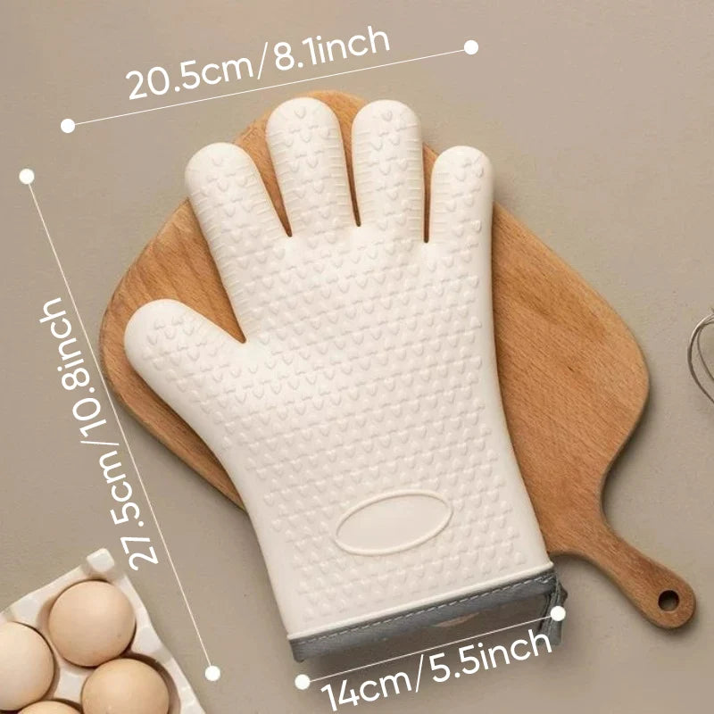 Silicone Oven Mitt – Heat Resistant Non-Slip Kitchen Glove for Baking, BBQ & Cooking | Insulated Microwave & Grill Protection (1pc / 2pcs)