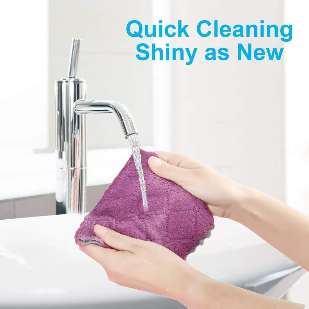 12-Piece Microfiber Kitchen Dish Towels Set – Ultra Soft & Super Absorbent Cleaning Cloths | Multipurpose Dish Rags for Kitchen, Home Cleaning & Drying (10 x 6 Inch)