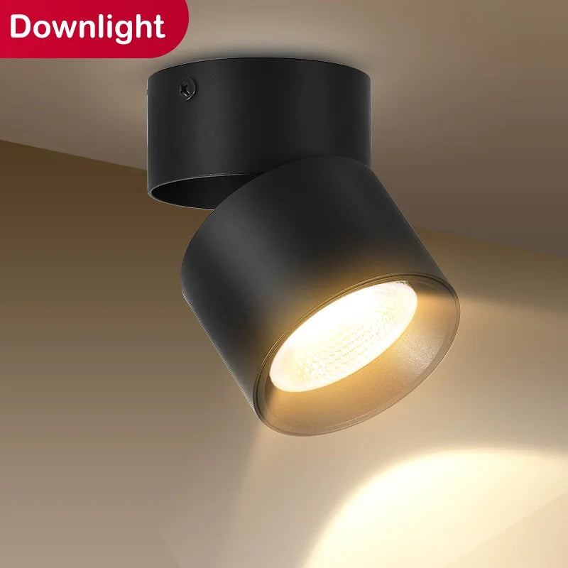 Adjustable LED Downlight 220V – Foldable COB Ceiling Spotlight | Ultra Thin Surface Mounted Light for Kitchen, Living Room & Indoor Lighting