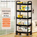 5-Tier Rolling Storage Cart with Wheels – Multi-Layer Kitchen Organizer Shelf | 360° Mobile Storage Rack for Kitchen, Bathroom, Office & Home Use