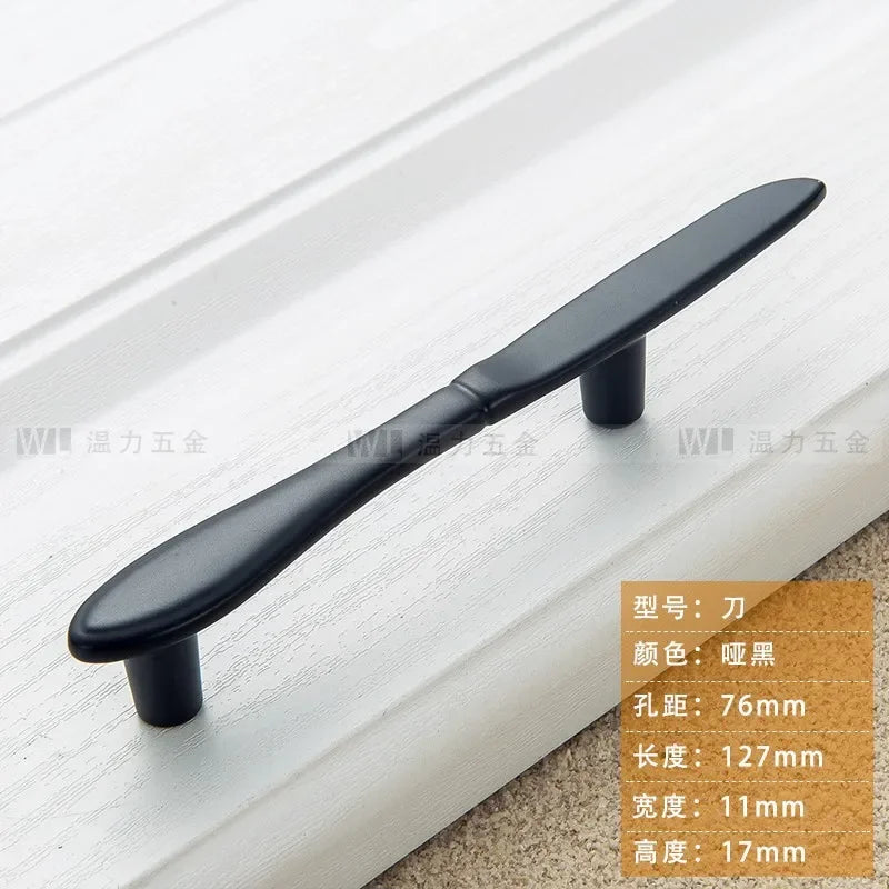 Zinc Alloy Creative Spoon Fork Knife Kitchen Cabinet Closet Furniture Door Knob Cabinet Pull Drawer Handles Cabinet Knob