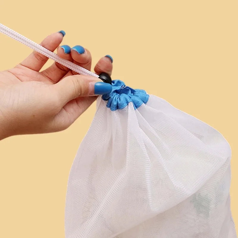 Reusable Mesh Storage Bags with Drawstring – Eco-Friendly Net Bags for Produce, Toys & Kitchen Organization | Washable Fruit & Vegetable Bags