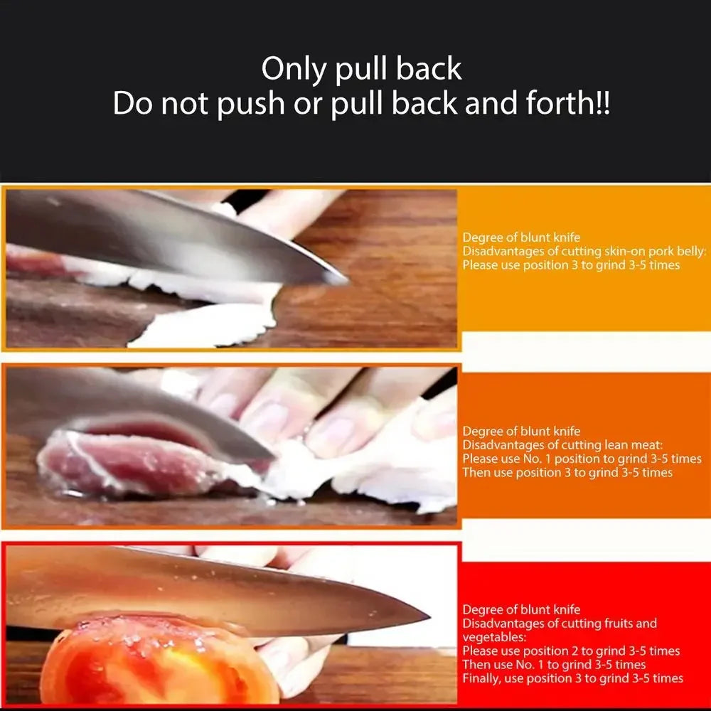4-Stage Kitchen Knife Sharpener – Non-Slip Base Multifunction Knife Sharpening Tool | Portable Stainless Steel Sharpener for Kitchen & Household Knives