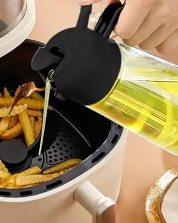 2-in-1 500ml Oil Sprayer & Pourer Bottle – Olive Oil Dispenser for Air Fryer, BBQ, Salad & Cooking (Leak-Proof Kitchen Gadget)