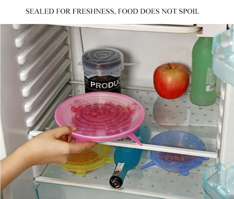 Reusable Silicone Food Lids – Stretchable Fresh Food Covers for Bowls & Containers | Leak-Proof Kitchen Storage Seals for Meal Prep & Food Preservation