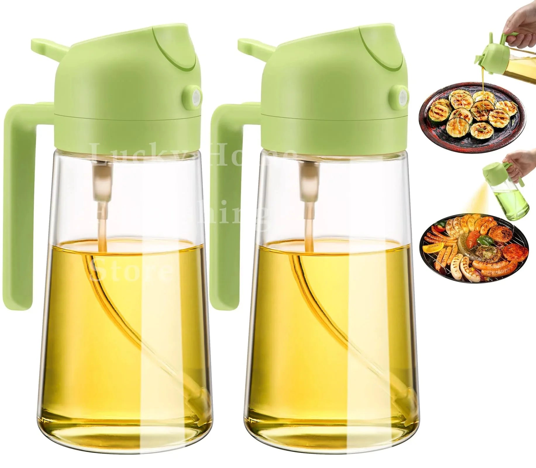 2-in-1 500ml Oil Sprayer & Pourer Bottle – Olive Oil Dispenser for Air Fryer, BBQ, Salad & Cooking (Leak-Proof Kitchen Gadget)