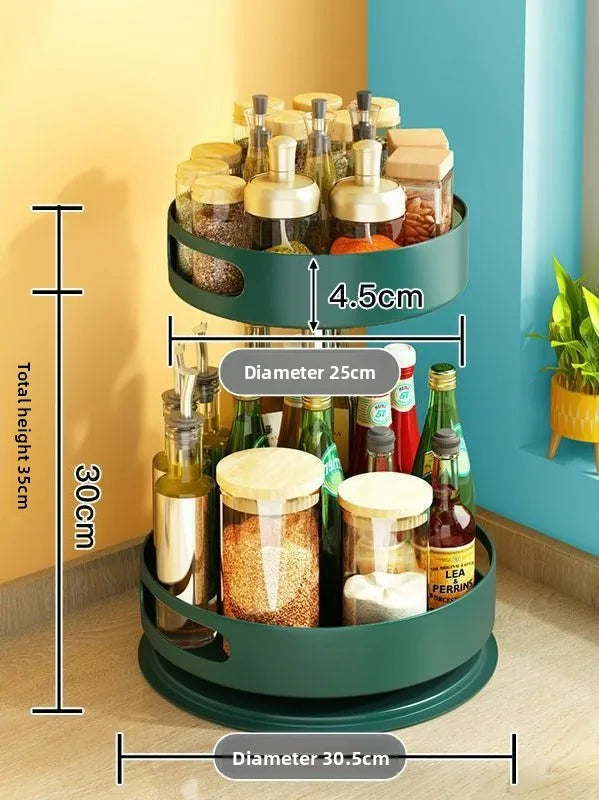 Rotating Kitchen Seasoning Rack – Modern Spice Organizer Shelf | 360° Spice Storage Holder for Countertop Kitchen Organization