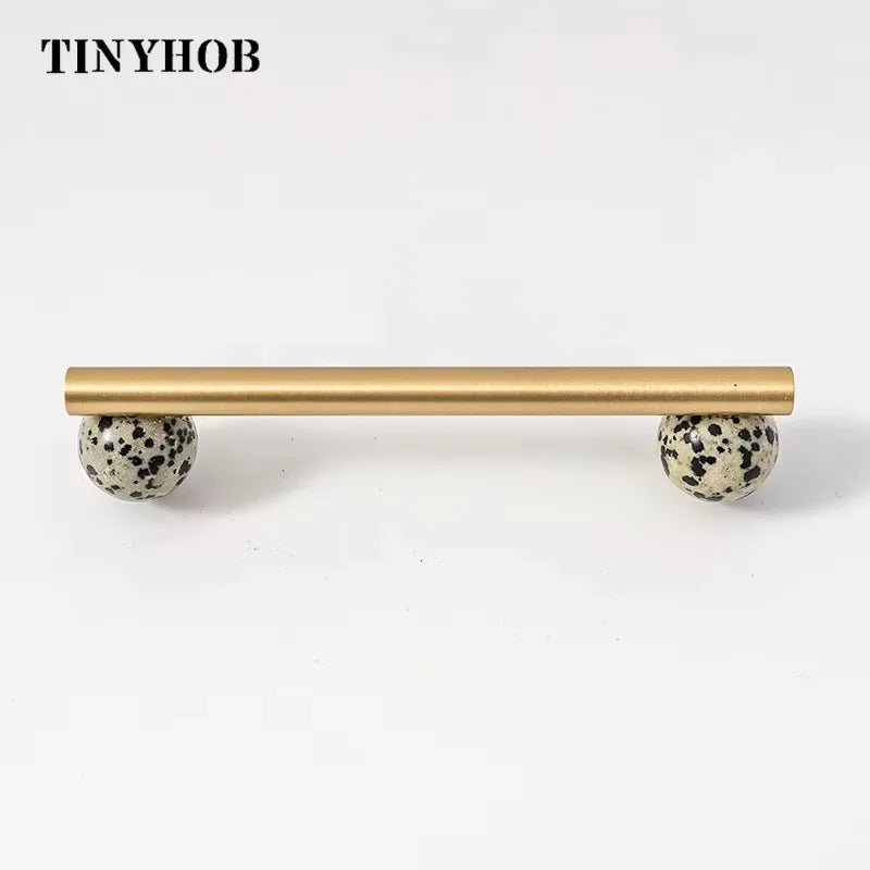 Nordic Marble & Brass Cabinet Handles – Luxury Drawer Pulls & Knobs | Modern Kitchen & Furniture Hardware for Cabinets, Dressers & Wardrobes