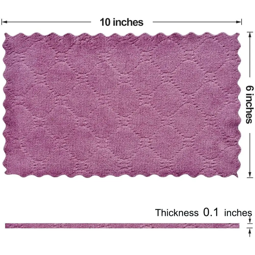 12-Piece Microfiber Kitchen Dish Towels Set – Ultra Soft & Super Absorbent Cleaning Cloths | Multipurpose Dish Rags for Kitchen, Home Cleaning & Drying (10 x 6 Inch)