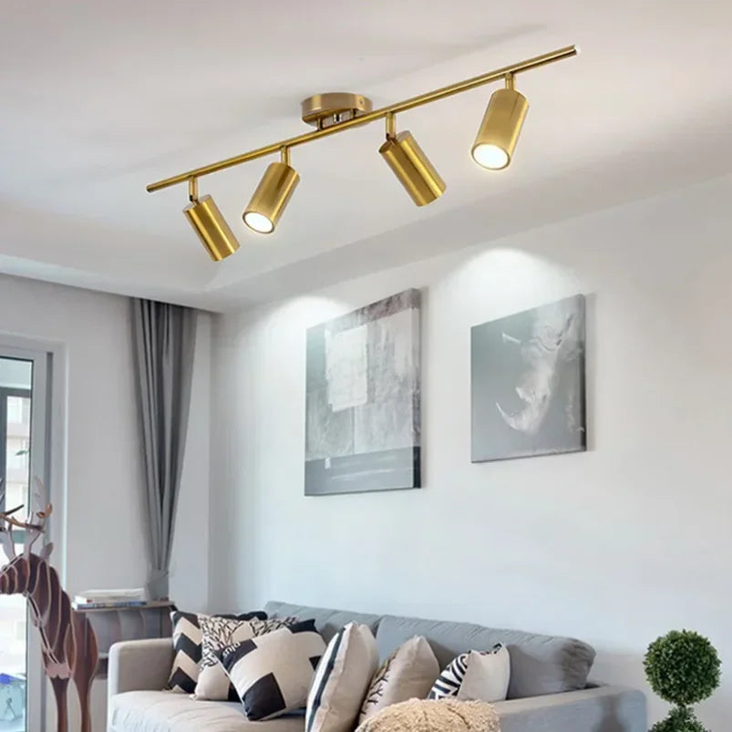Modern Adjustable LED Ceiling Light Fixture – 4-Head Surface Mounted Chandelier Lamp | GU10 Spotlight Ceiling Light for Kitchen, Dining Room, Bedroom & Living Room