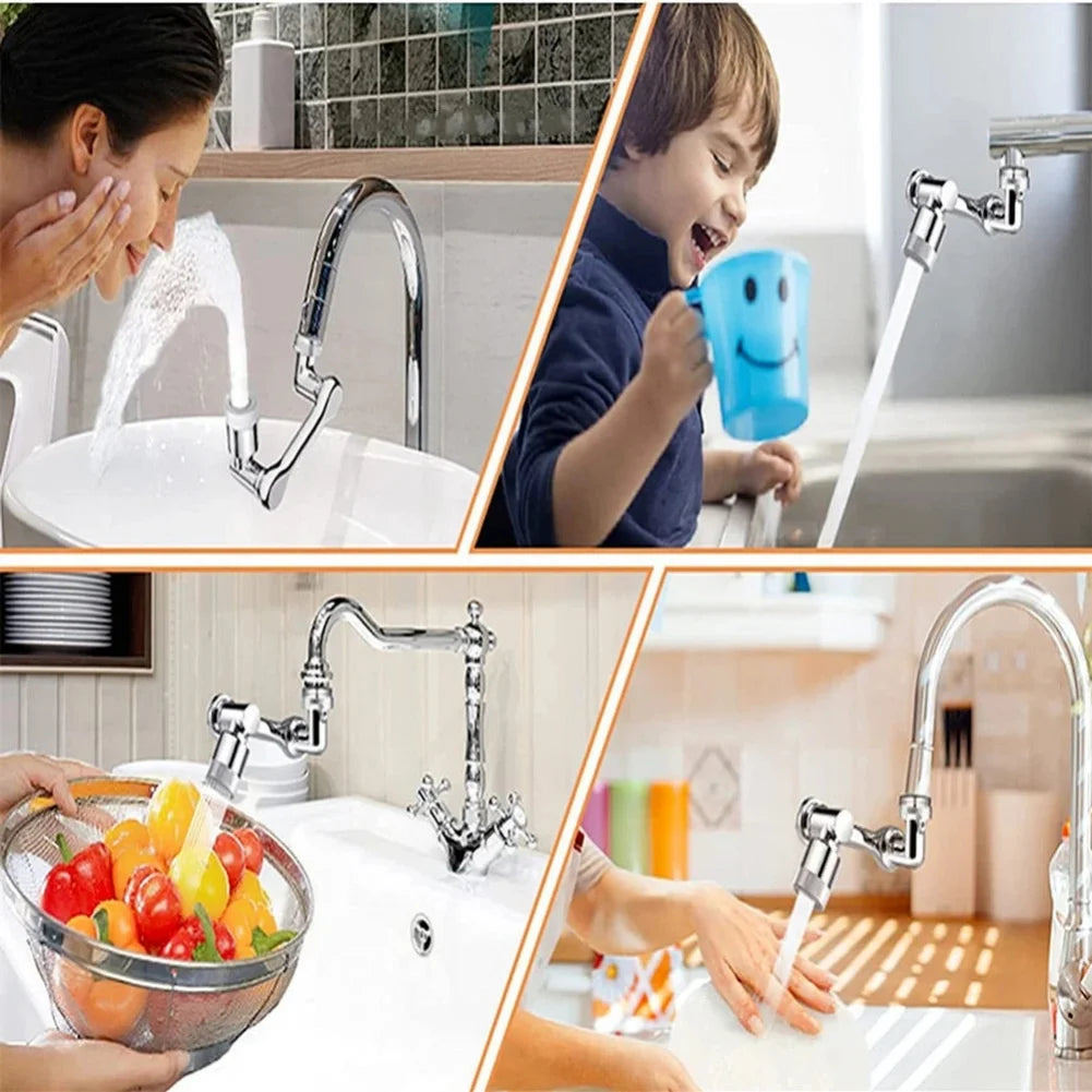 1080° Rotating Faucet Aerator – Universal Kitchen Tap Extender with Dual Water Modes | Metal Swivel Sink Sprayer for Kitchen & Bathroom Water Saving Attachment