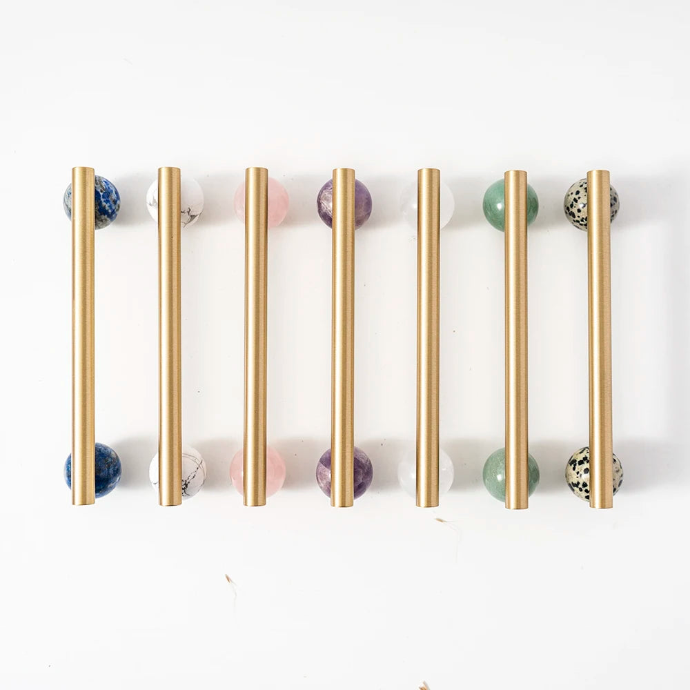 Nordic Marble & Brass Cabinet Handles – Luxury Drawer Pulls & Knobs | Modern Kitchen & Furniture Hardware for Cabinets, Dressers & Wardrobes