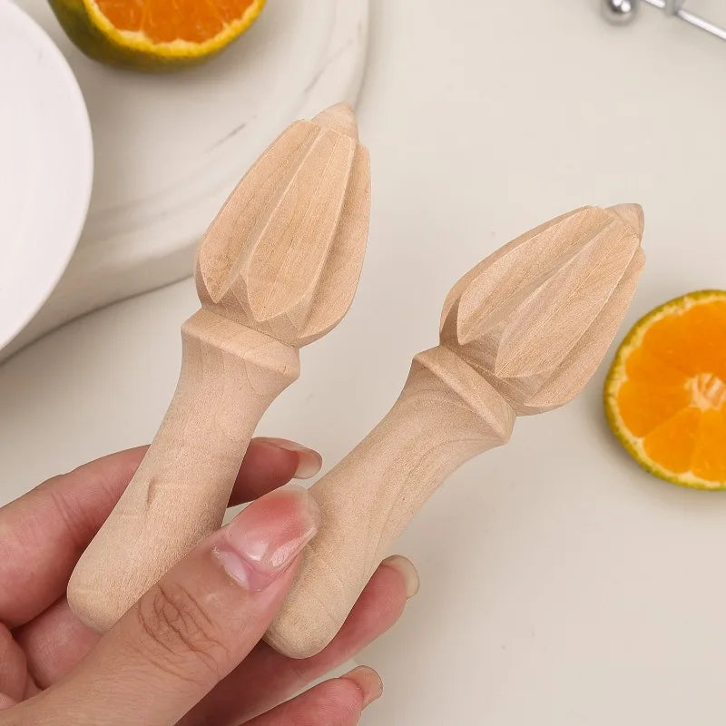 Wooden Lemon Squeezer Reamer – Natural Beech Wood Citrus Juicer Tool | Manual Orange & Lemon Juice Extractor for Kitchen, Bar & Healthy Drinks