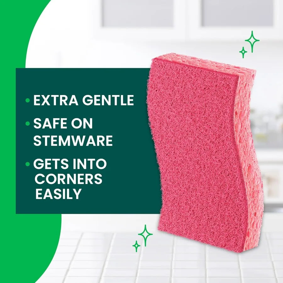 3-Pack Gentle Scrub Sponges – Non-Scratch Dishwashing Sponges for Kitchen Cleaning | Soft & Durable Dish Scrubbers for Pots, Pans & Dishes