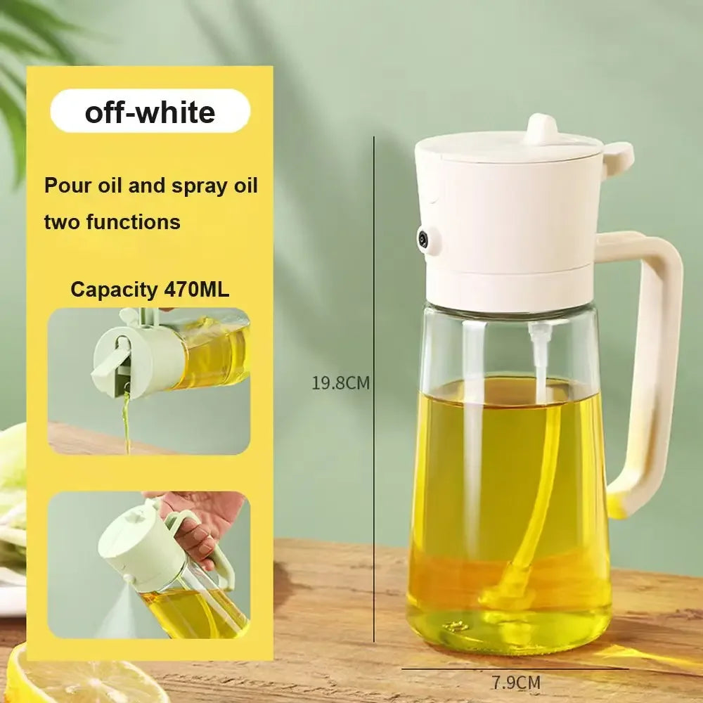 2-in-1 500ml Oil Sprayer & Pourer Bottle – Olive Oil Dispenser for Air Fryer, BBQ, Salad & Cooking (Leak-Proof Kitchen Gadget)