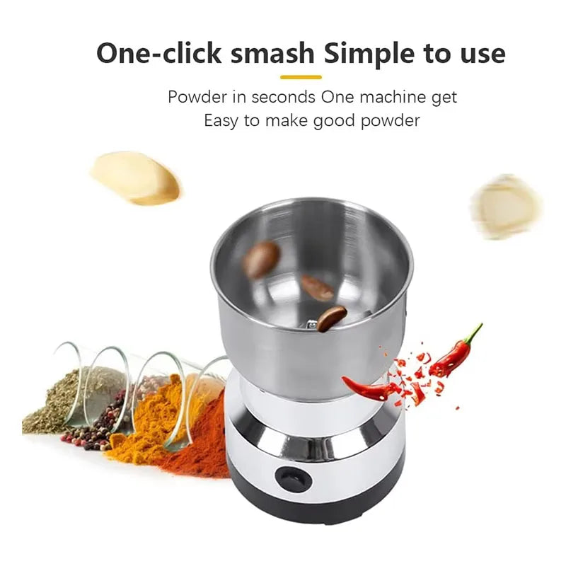 Electric Coffee & Spice Grinder – 4-Blade Multifunction Grinder for Beans, Nuts & Spices | 150W Kitchen Blender for Coffee, Grain & Seasoning Grinding