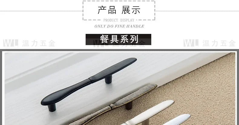 Zinc Alloy Creative Spoon Fork Knife Kitchen Cabinet Closet Furniture Door Knob Cabinet Pull Drawer Handles Cabinet Knob
