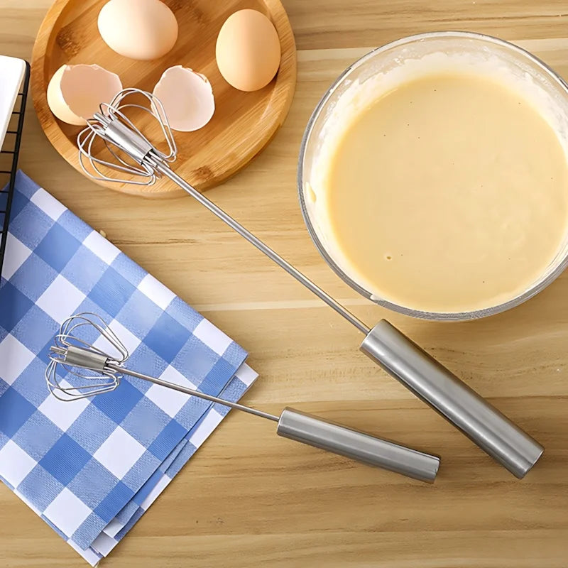 Portable Manual Whisk – 36cm Hand Egg Beater & Frother | No Electricity Needed Stainless Steel Kitchen Mixer for Eggs, Cream, Batter & Coffee Foam