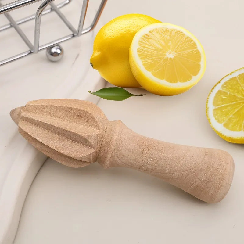 Wooden Lemon Squeezer Reamer – Natural Beech Wood Citrus Juicer Tool | Manual Orange & Lemon Juice Extractor for Kitchen, Bar & Healthy Drinks