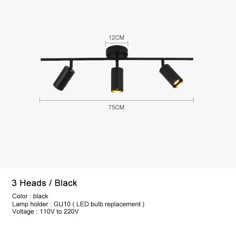 Modern Adjustable LED Ceiling Light Fixture – 4-Head Surface Mounted Chandelier Lamp | GU10 Spotlight Ceiling Light for Kitchen, Dining Room, Bedroom & Living Room
