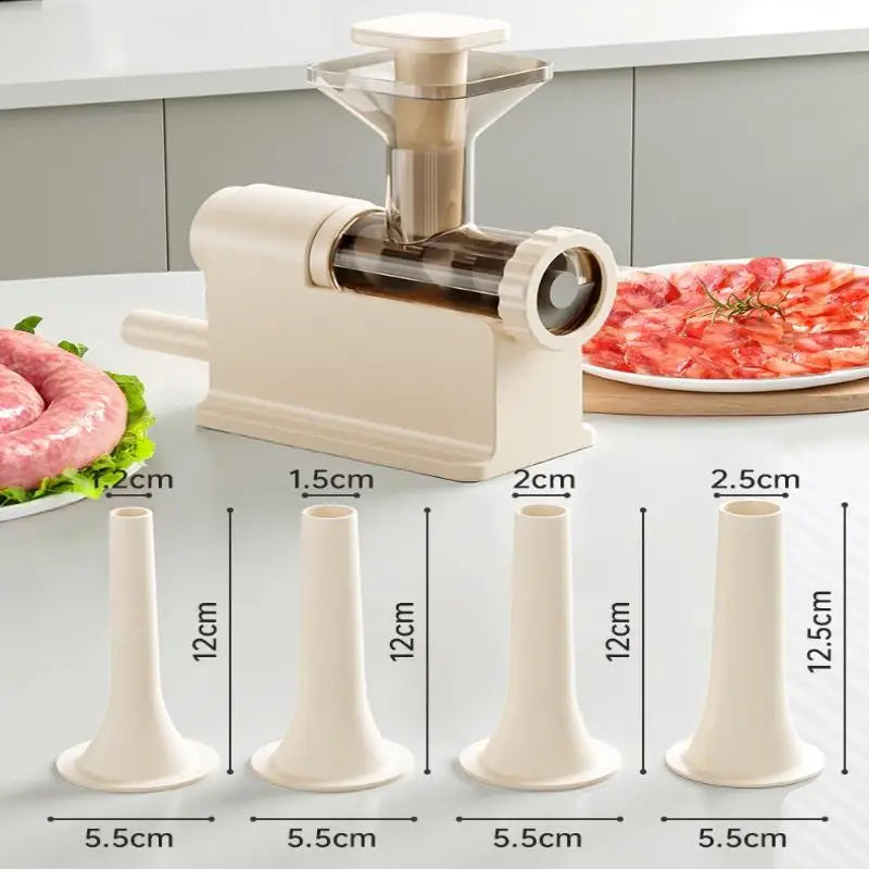 Manual Sausage Stuffer Machine – Hand-Crank Meat Grinder & Filling Maker | Home Sausage Maker with Tubes for DIY Meat Processing & BBQ Use