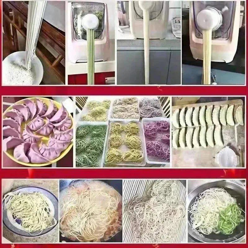 Electric Automatic Noodle Maker Machine – 220V Multifunction Pasta & Dumpling Maker | Dough Kneading, Pressing & Roller Kitchen Appliance with 6 Molds