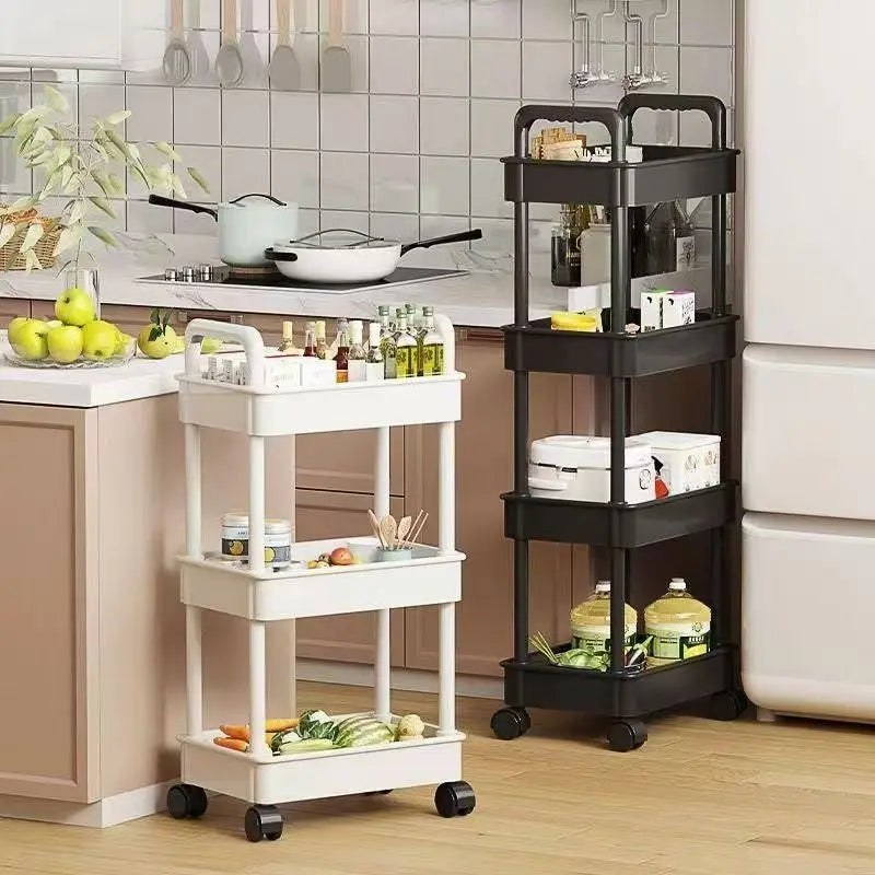 5-Tier Rolling Storage Cart with Wheels – Multi-Layer Kitchen Organizer Shelf | 360° Mobile Storage Rack for Kitchen, Bathroom, Office & Home Use