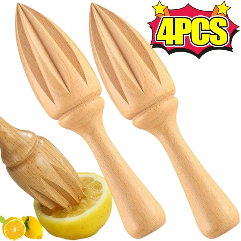 Wooden Lemon Squeezer Reamer – Natural Beech Wood Citrus Juicer Tool | Manual Orange & Lemon Juice Extractor for Kitchen, Bar & Healthy Drinks
