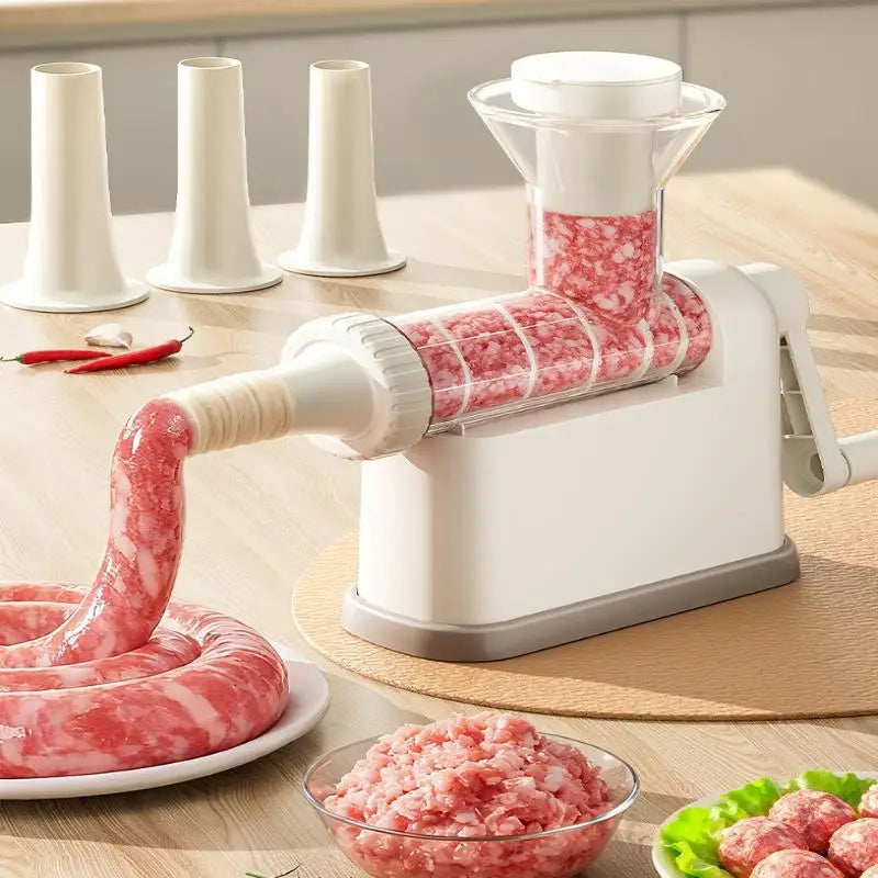 Manual Sausage Stuffer Machine – Hand-Crank Meat Grinder & Filling Maker | Home Sausage Maker with Tubes for DIY Meat Processing & BBQ Use