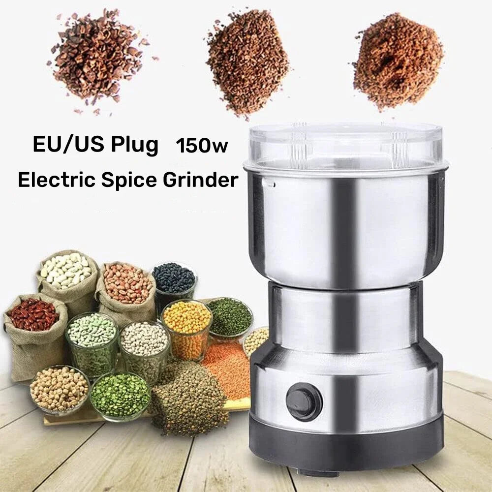 Electric Coffee & Spice Grinder – 4-Blade Multifunction Grinder for Beans, Nuts & Spices | 150W Kitchen Blender for Coffee, Grain & Seasoning Grinding