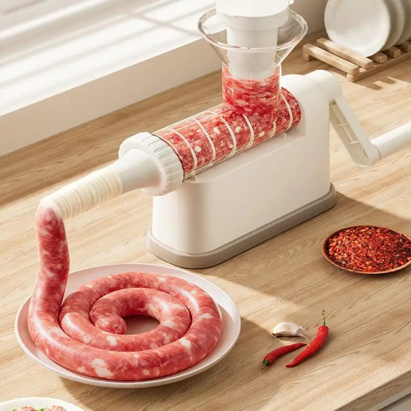 Manual Sausage Stuffer Machine – Hand-Crank Meat Grinder & Filling Maker | Home Sausage Maker with Tubes for DIY Meat Processing & BBQ Use
