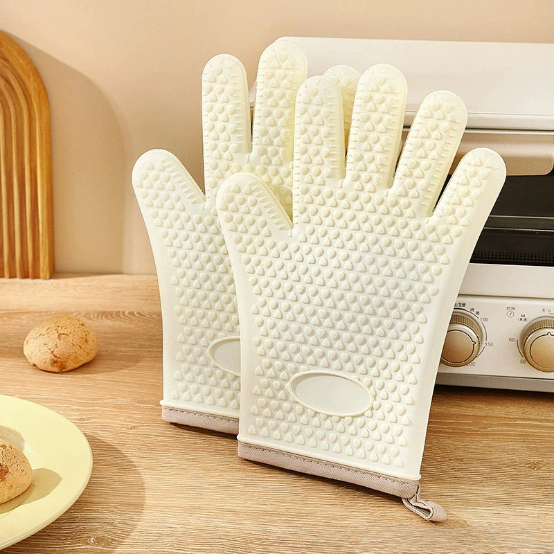 Silicone Oven Mitt – Heat Resistant Non-Slip Kitchen Glove for Baking, BBQ & Cooking | Insulated Microwave & Grill Protection (1pc / 2pcs)