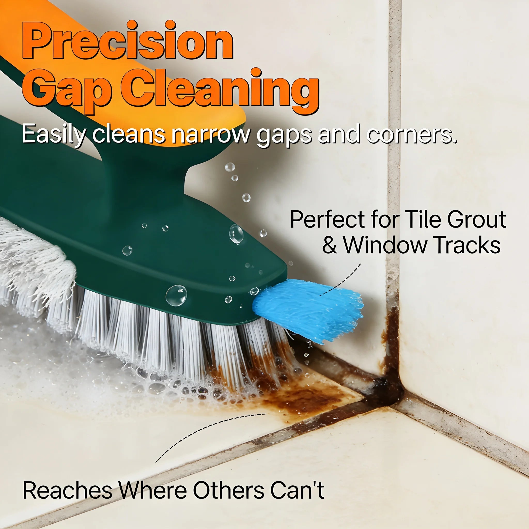3-in-1 Cleaning Brush Set – Hard Bristle Scrub Brush & Gap Cleaner | Multi-Purpose Kitchen, Bathroom, Tile & Window Track Cleaning Tool