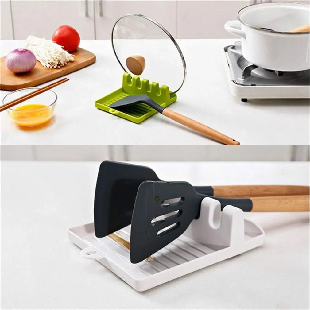 Kitchen Spoon & Utensil Holder Rack – Anti-Slip Spoon Rest Stand for Spatula, Ladle & Cooking Tools | Heat-Resistant Countertop Organizer