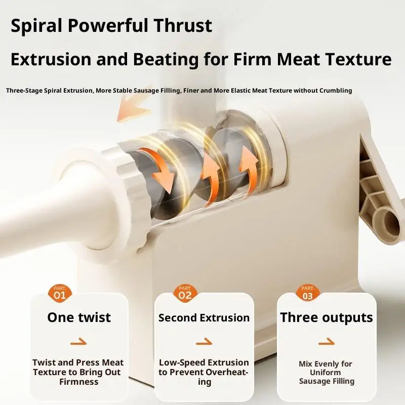 Manual Sausage Stuffer Machine – Hand-Crank Meat Grinder & Filling Maker | Home Sausage Maker with Tubes for DIY Meat Processing & BBQ Use