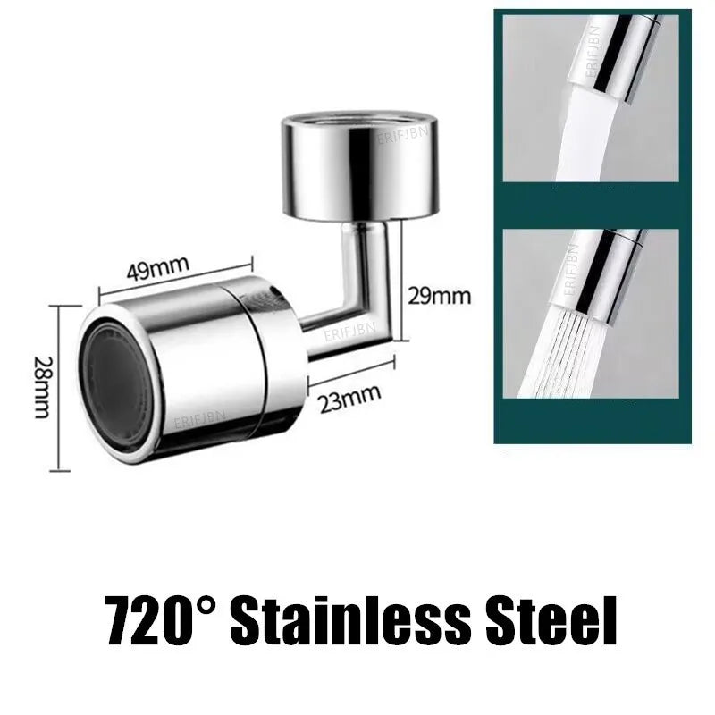 1080° Rotating Faucet Aerator – Universal Kitchen Tap Extender with Dual Water Modes | Metal Swivel Sink Sprayer for Kitchen & Bathroom Water Saving Attachment
