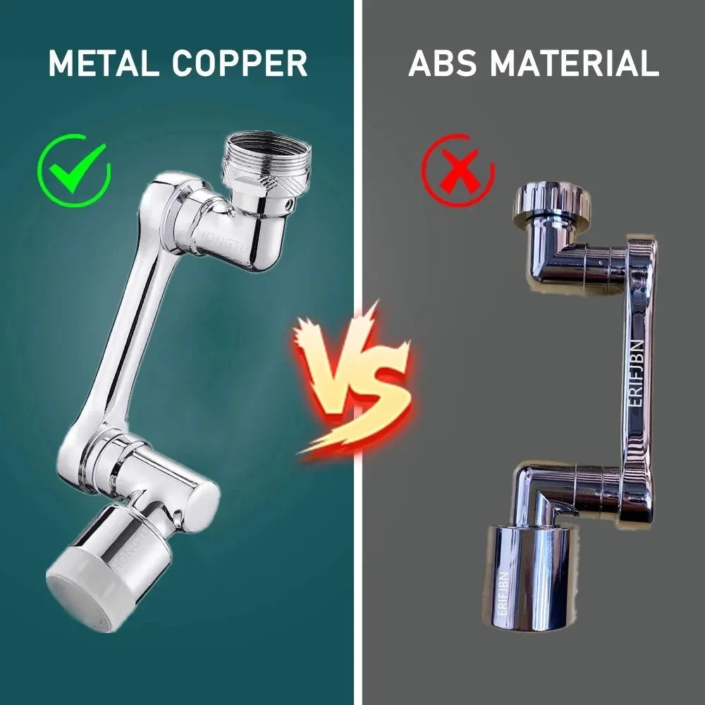 1080° Rotating Faucet Aerator – Universal Kitchen Tap Extender with Dual Water Modes | Metal Swivel Sink Sprayer for Kitchen & Bathroom Water Saving Attachment