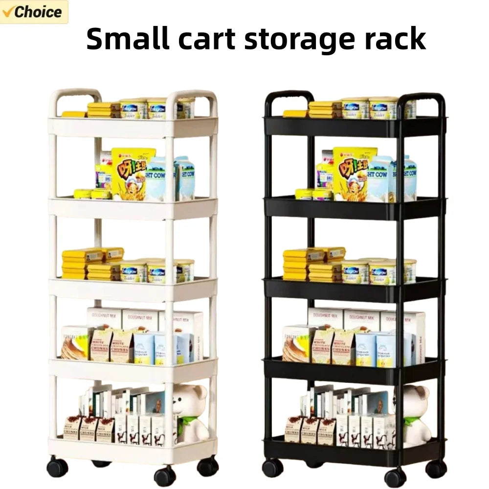 5-Tier Rolling Storage Cart with Wheels – Multi-Layer Kitchen Organizer Shelf | 360° Mobile Storage Rack for Kitchen, Bathroom, Office & Home Use